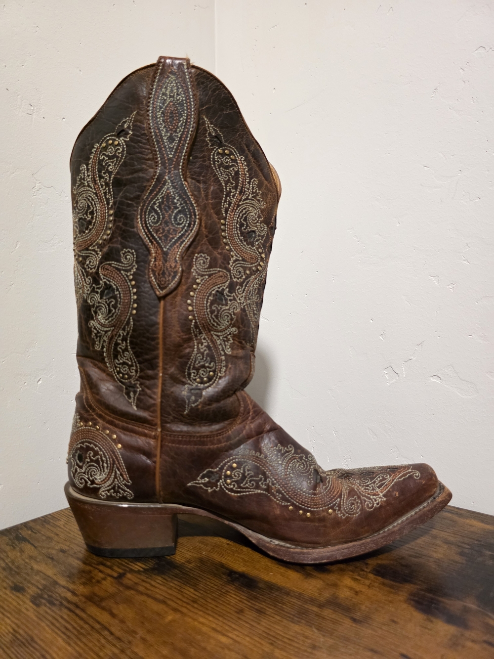 Shyanne Women's Brown Embroidered Boots -sz 8 - Picture 4 of 7